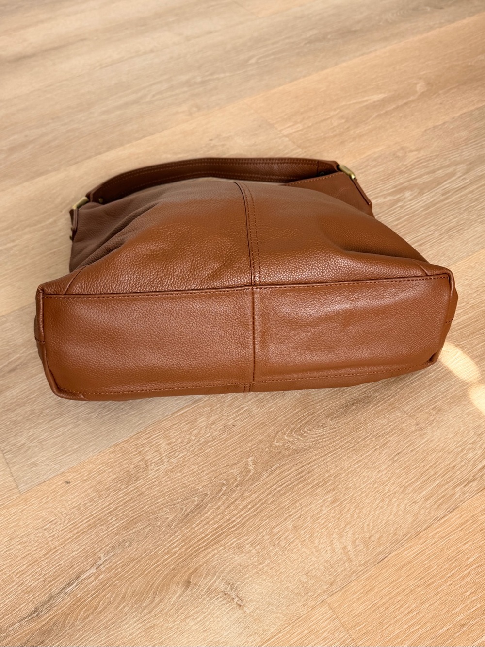 NWOT Vintage Y2K Kooba Pebbled Leather Hobo Bag Brown Slouchy Shoulder Tote - Picture 6 of 14